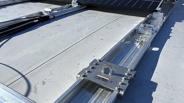 PV substructure including fall protection